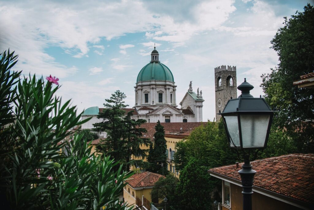 cathedral in Brescia panoramic view. Italy